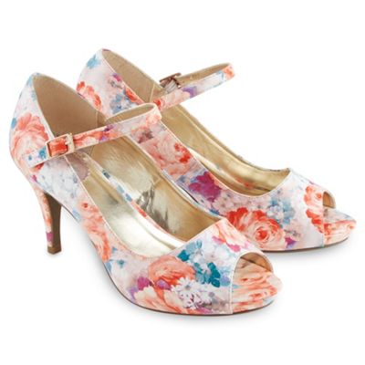 Joe Browns Multi coloured romantic floral peeptoe shoes